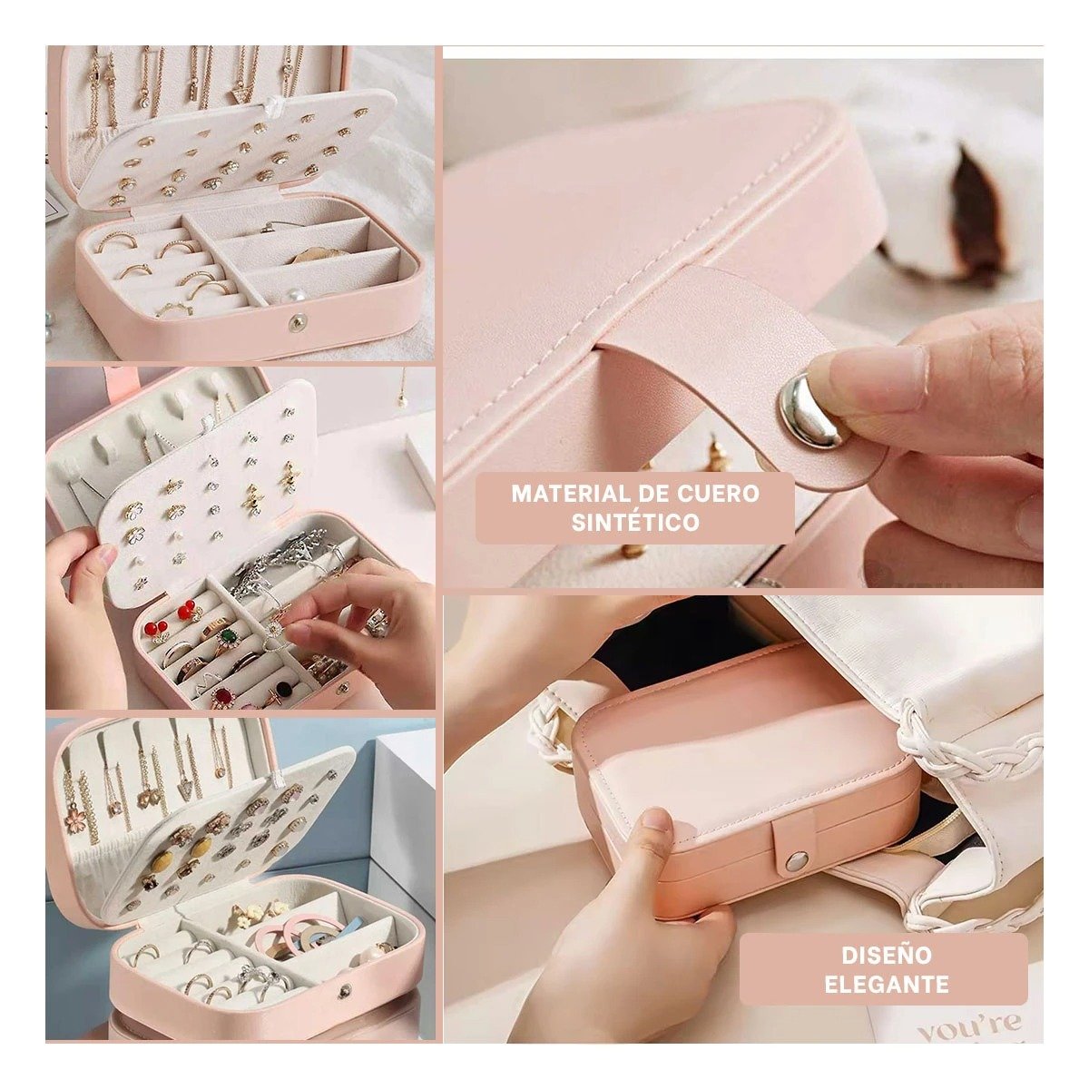 JOYERO RYBIU BE32208 CAJA JOYAS + POST-IT ADHESIVOS PALO ROSA - 5