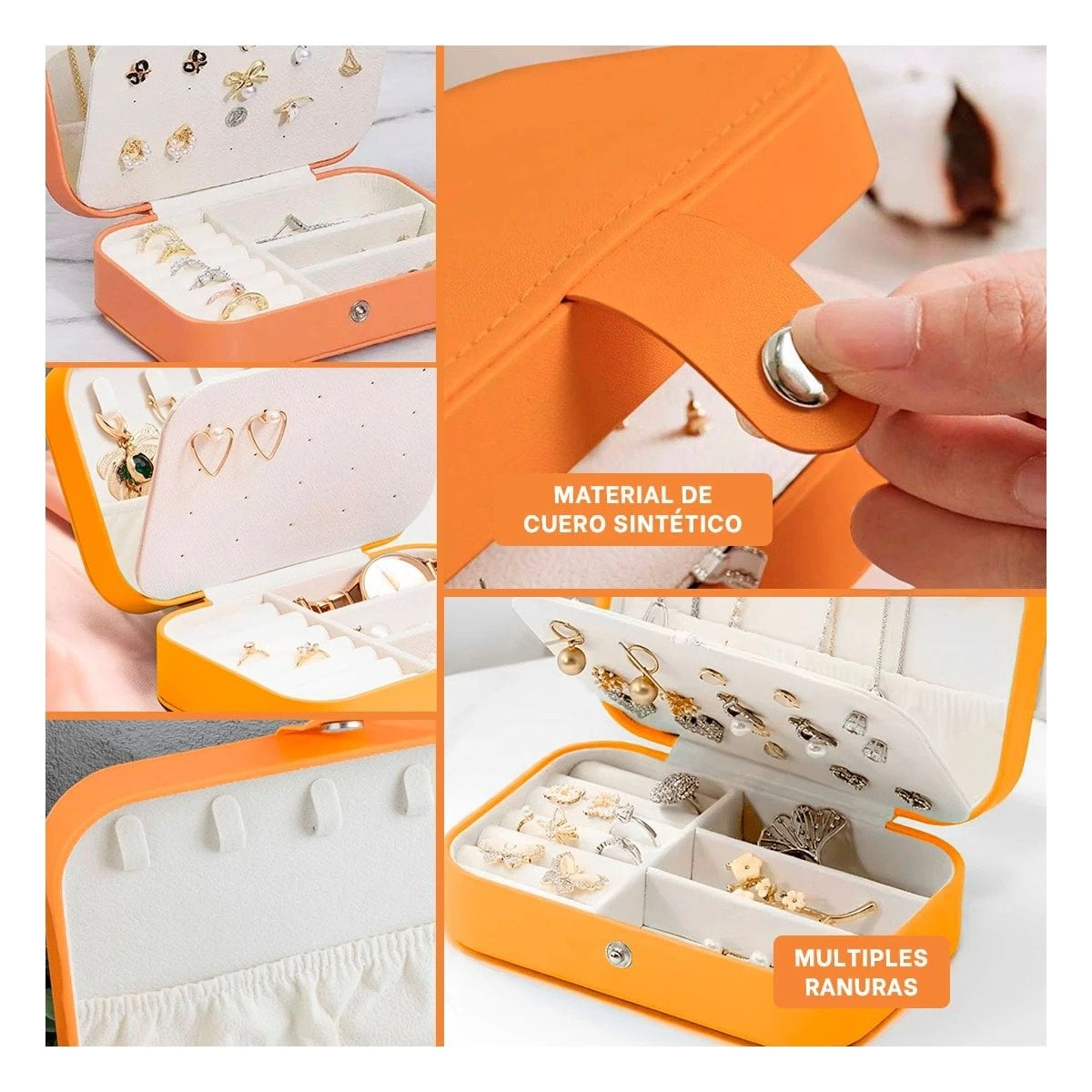 JOYERO RYBIU BE32209 CAJA UTIL JOYAS ANARANJADO + POST-IT ADHESIVOS - 1