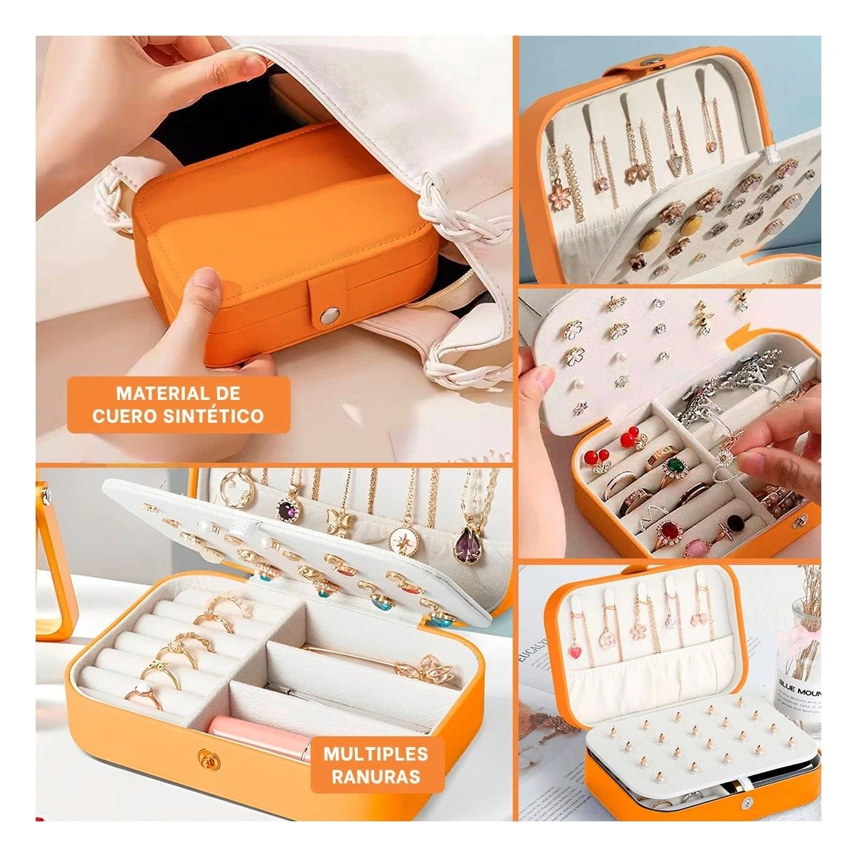 JOYERO RYBIU BE32209 CAJA UTIL JOYAS ANARANJADO + POST-IT ADHESIVOS - 5