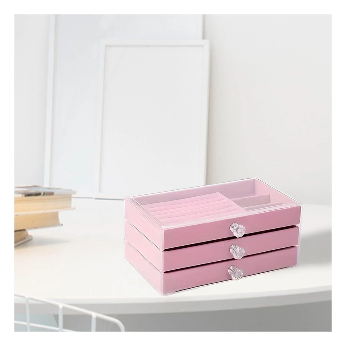 JOYERO RYBIU BE32232 ESTUCHE PRACTICO Y BONITO EN + POST-IT ADHESIVOS ROSADO - 2