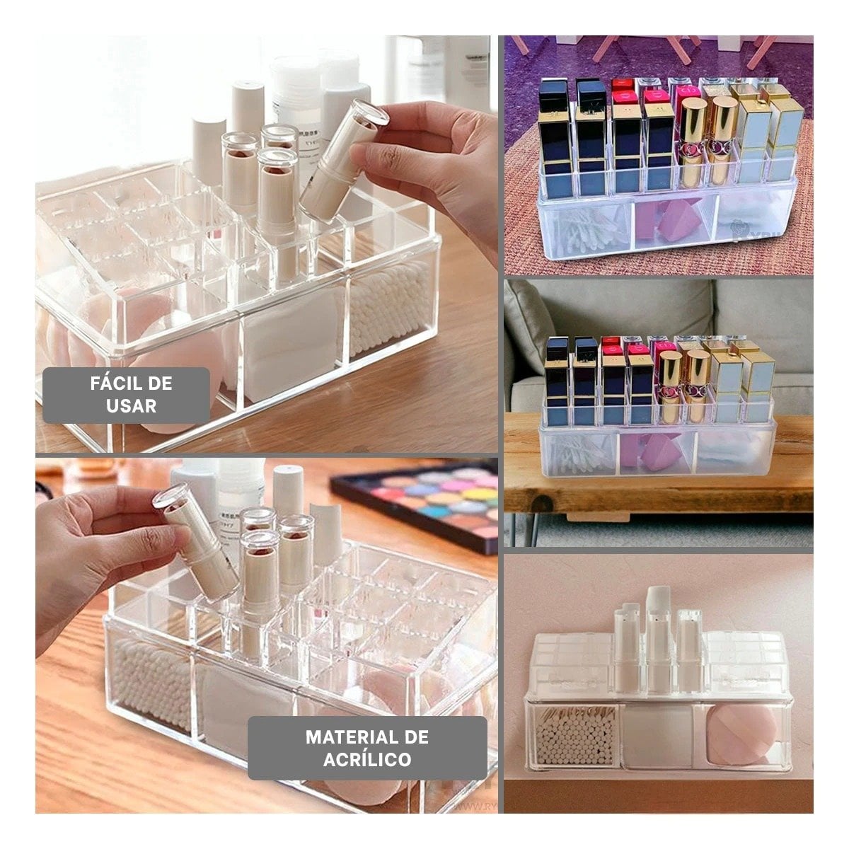 ORGANIZADOR RYBIU 8030 TRANSPARENTE PORTADOR 24 DIVISIONES + POST-IT ADHESIVOS - 5