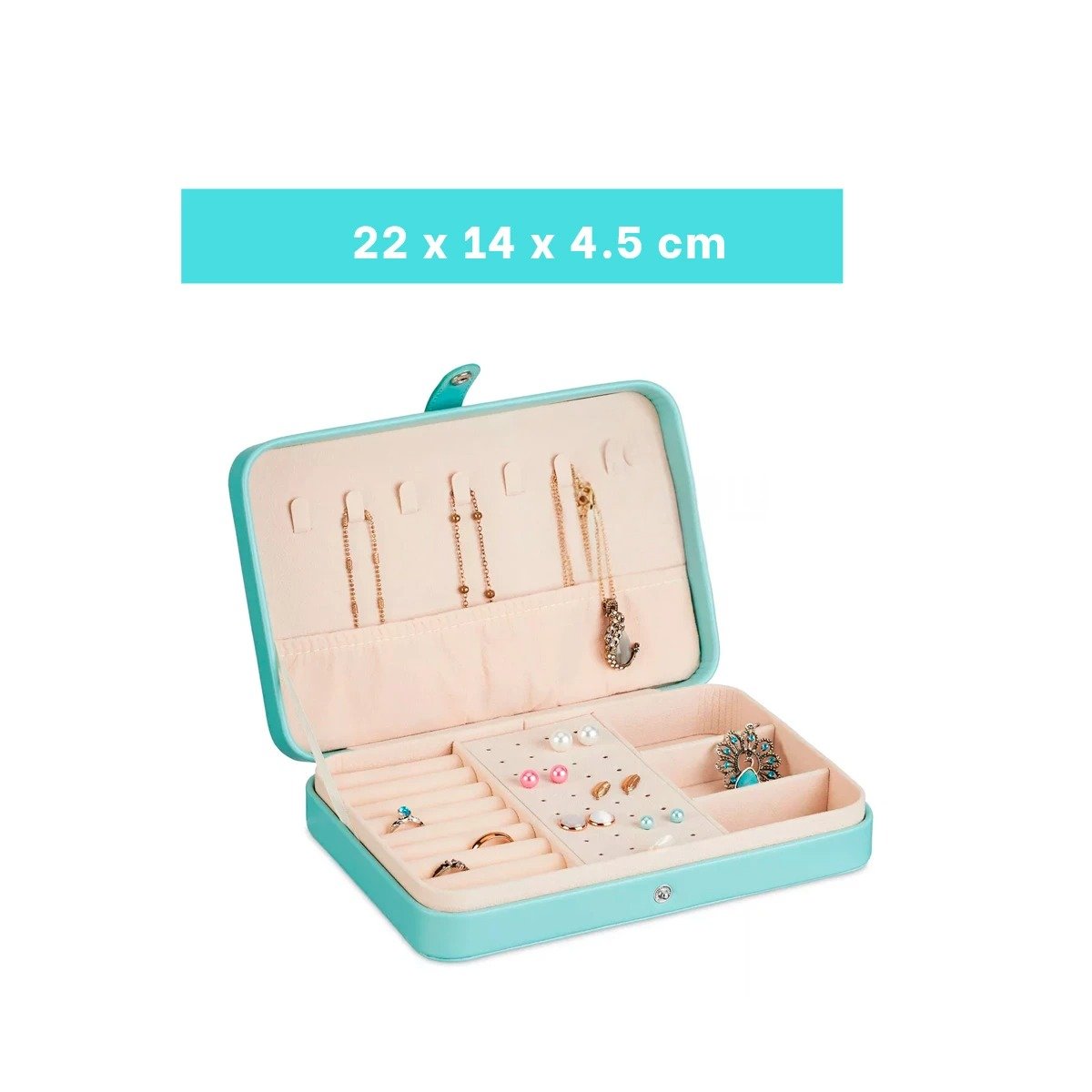 SET JOYERO RYBIU BE32248 CELESTE ESTUCHE CUERO JOYAS + POST-IT ADHESIVOS - 4