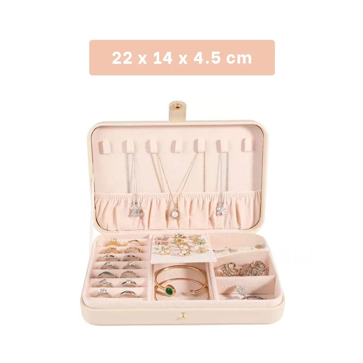 SET JOYERO RYBIU BE32246 BEIGE ESTUCHE CUERO JOYAS + POST-IT ADHESIVOS - 4