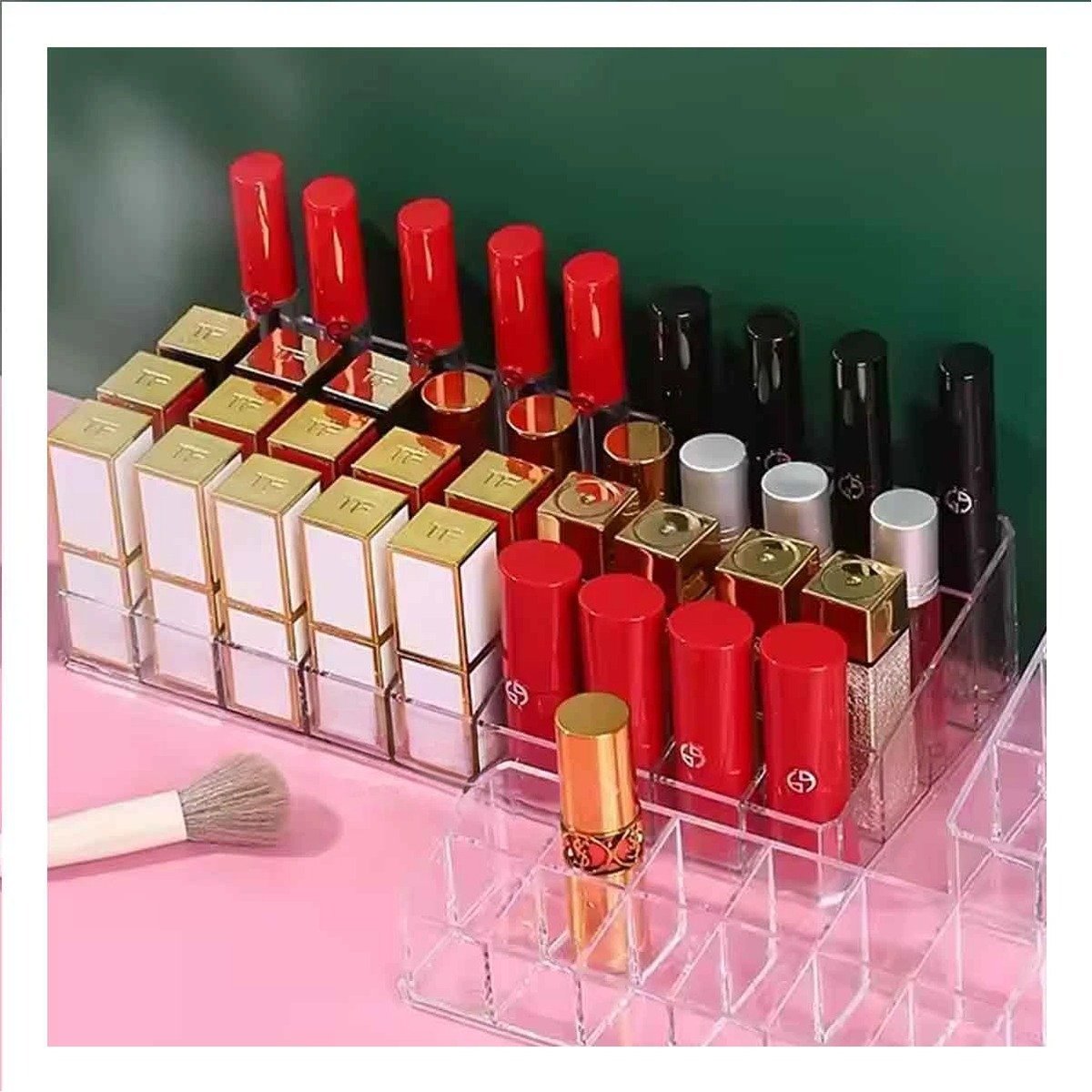 ORGANIZADOR RYBIU BE32342 TRANSPARENTE ACRILICO 36 LABIALES - 1