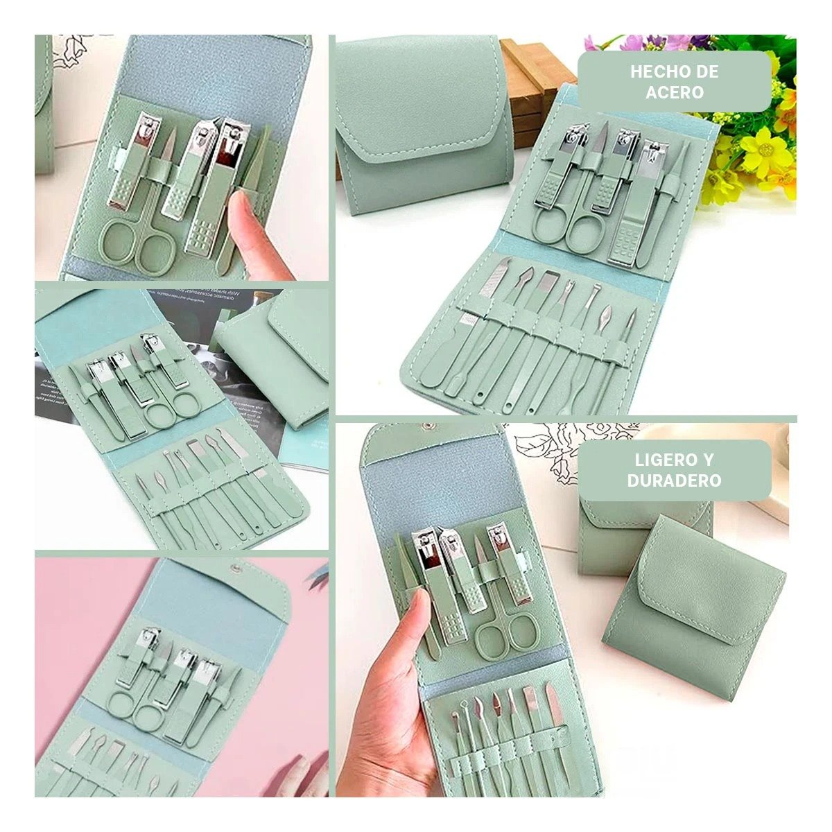 SET MANICURE RYBIU BE32372 VERDE LIMPIEZA Y+POST-IT ADHESIVOS - 5