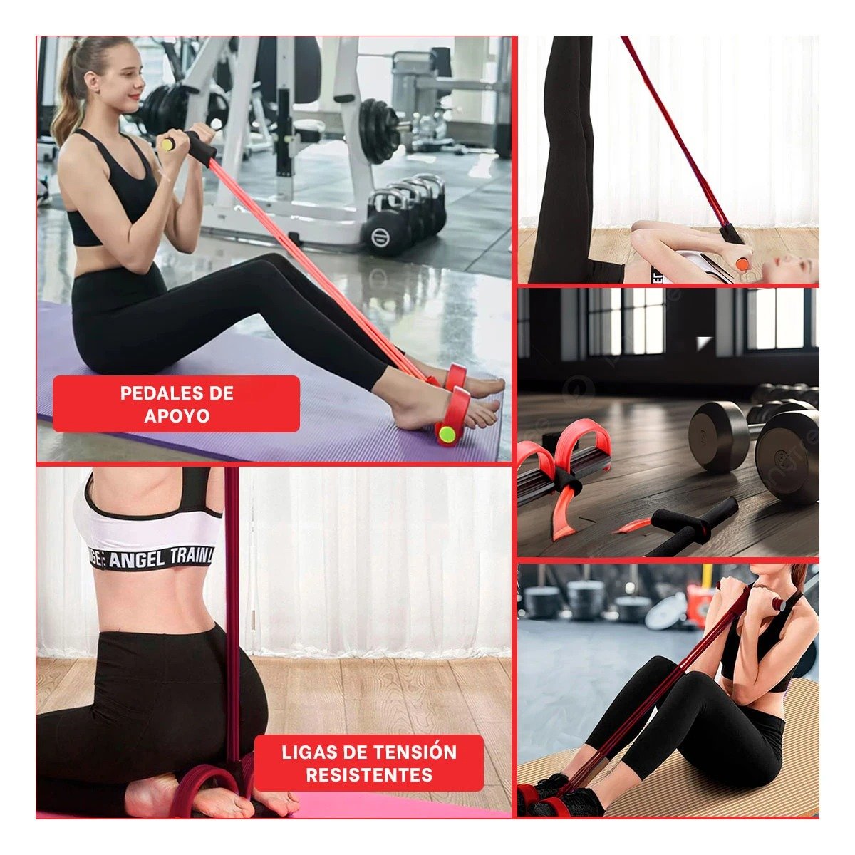 ELÁSTICO RYBIU DE30588 PILATES ROJO Y NEGRO + POST-IT ADHESIVOS - 5