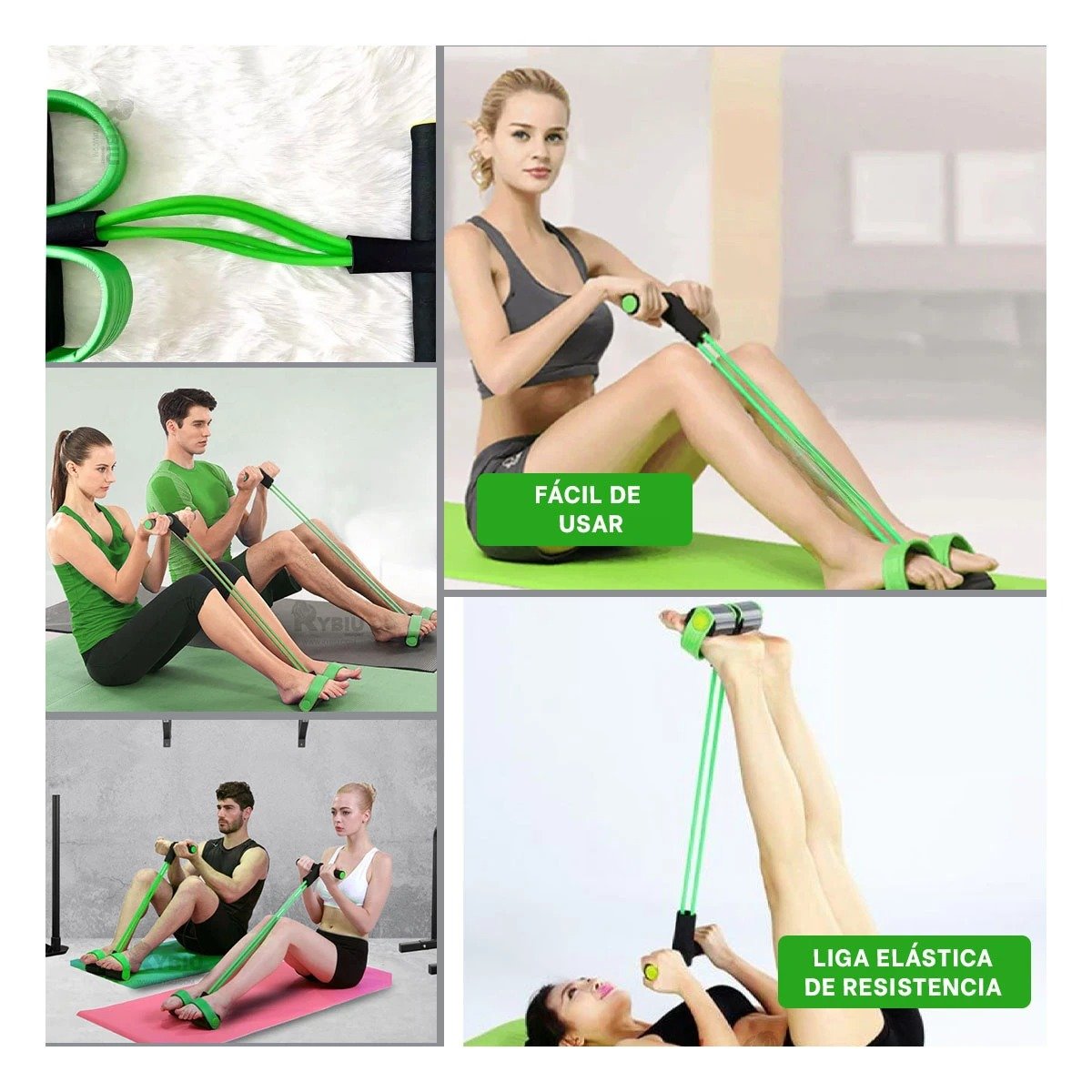 ELÁSTICO RYBIU DE30591 DE PILATES VERDE Y NEGRO + POST-IT ADHESIVOS - 1