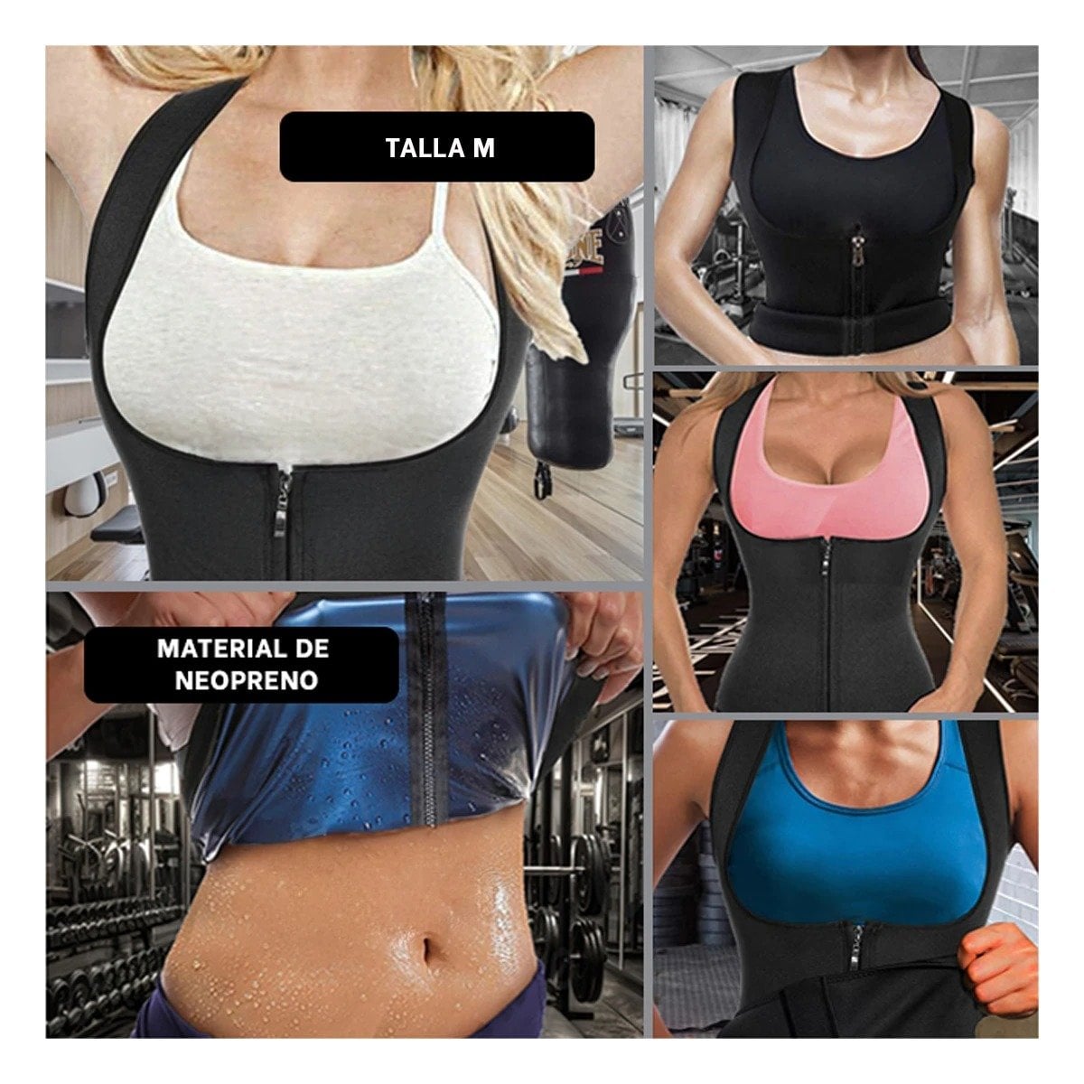 FAJA MUJER RYBIU NEGRO DE30522 TERMICA ENTRENAMIENTO M + POST-IT ADHESIVOS - 1