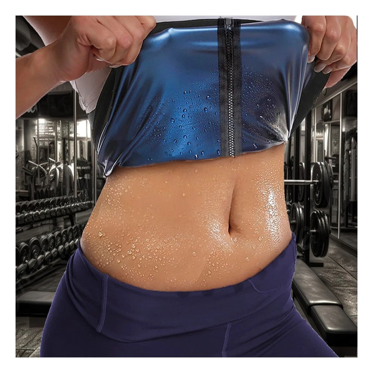 FAJA MUJER RYBIU NEGRO DE30522 TERMICA ENTRENAMIENTO M + POST-IT ADHESIVOS - 2