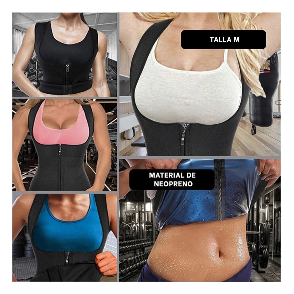 FAJA MUJER RYBIU NEGRO DE30522 TERMICA ENTRENAMIENTO M + POST-IT ADHESIVOS - 5