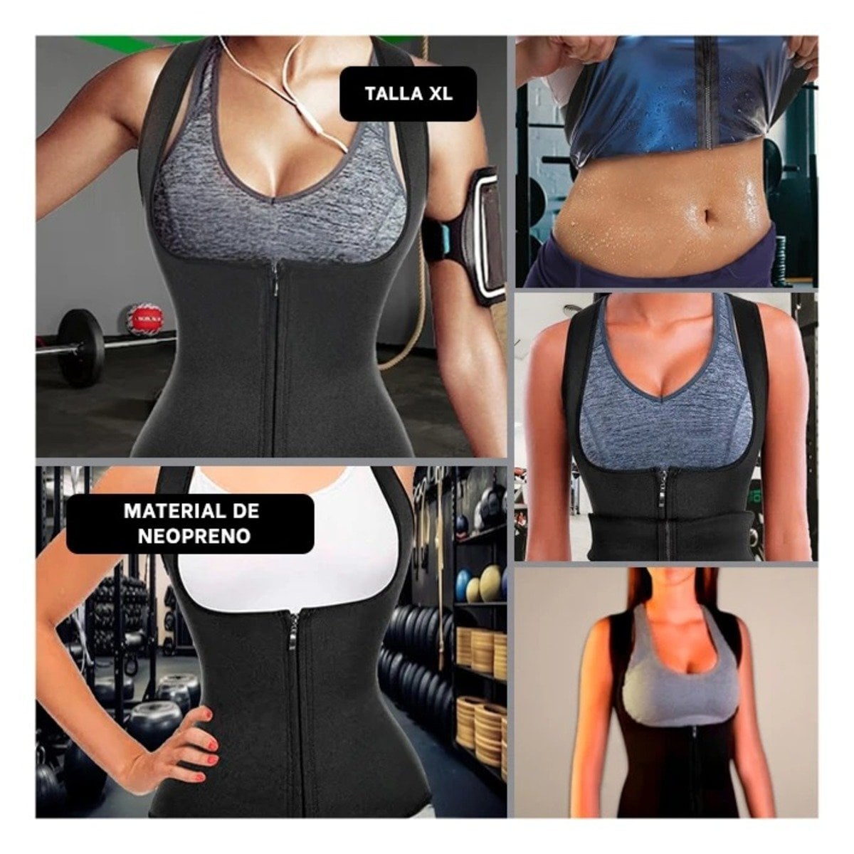 FAJA MUJER RYBIU NEGRO DE30523 TERMICA ENTRENAMIENTO XL + POST-IT ADHESIVOS - 1