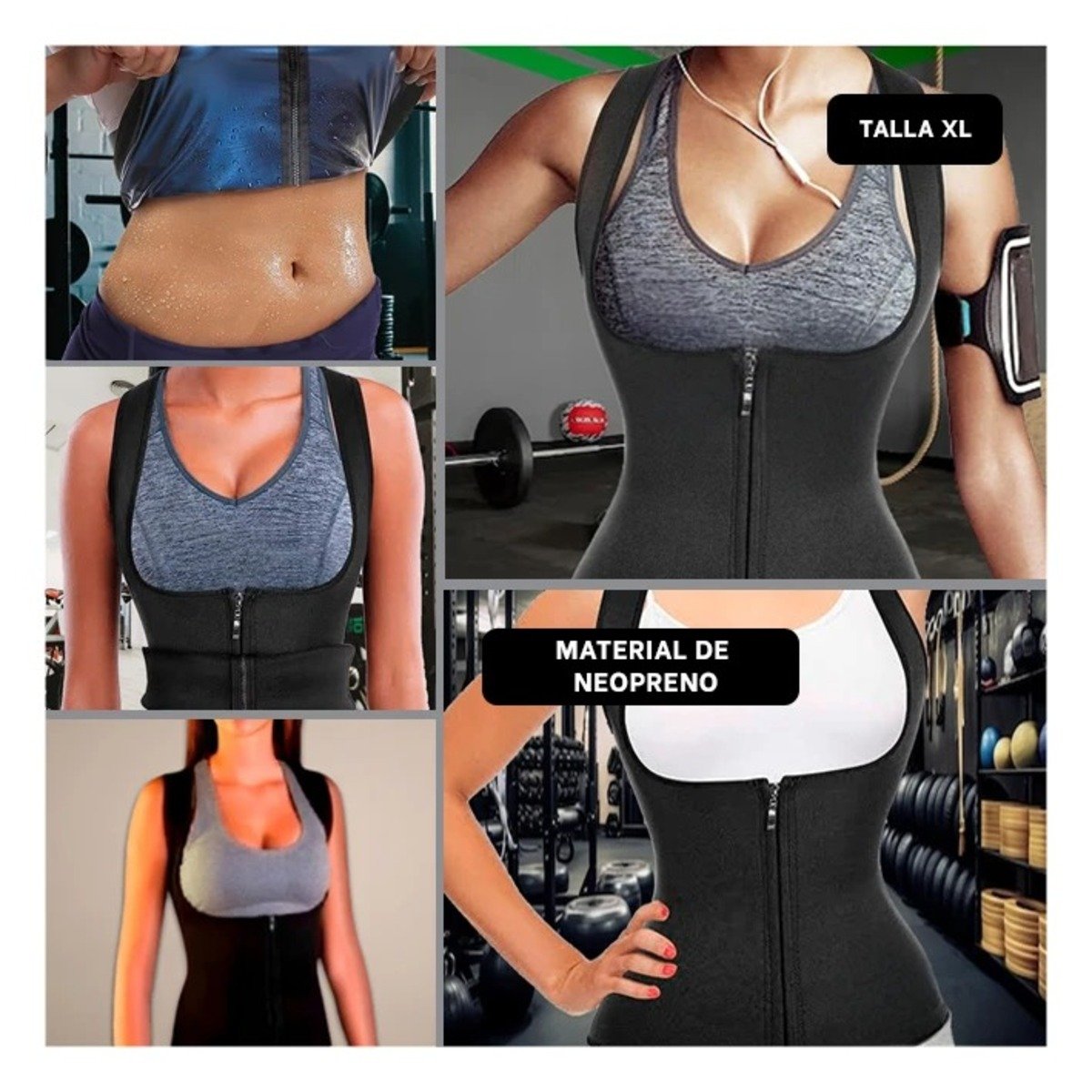 FAJA MUJER RYBIU NEGRO DE30523 TERMICA ENTRENAMIENTO XL + POST-IT ADHESIVOS - 5