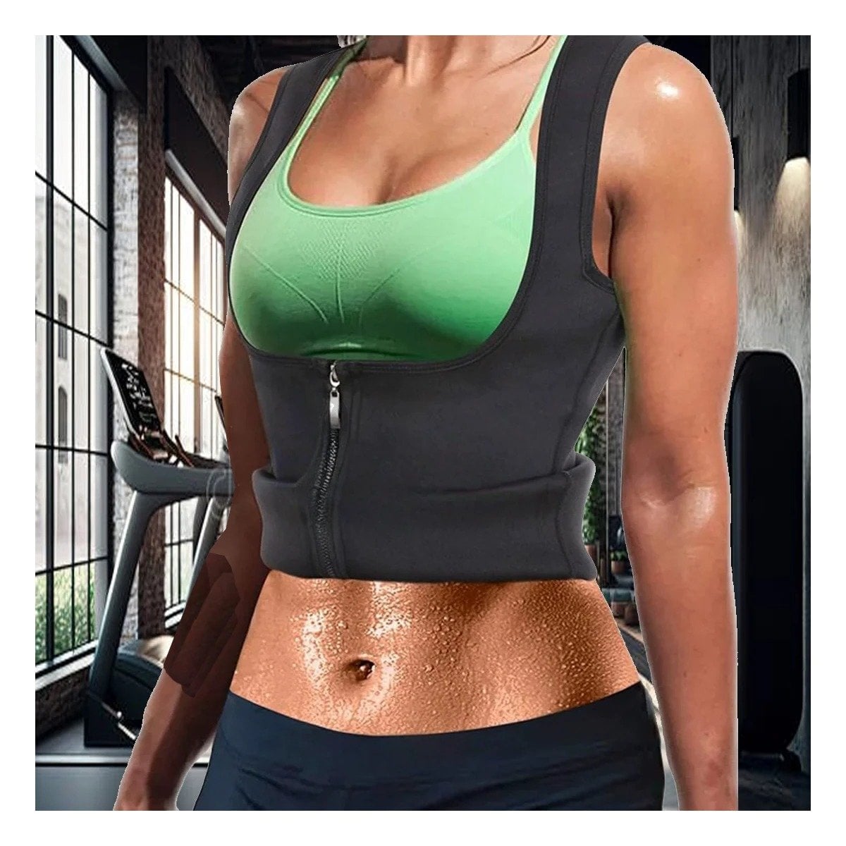 FAJA MUJER RYBIU NEGRO DE30525 TERMICA ENTRENAMIENTO XXL + POST-IT ADHESIVOS - 2