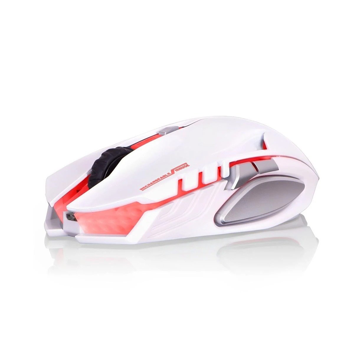 MOUSE GAMER INALÁMBRICO RYBIU M834 BLANCO SCROLL SUAVE Y RECEPTOR + REGALO STICKERS - 3