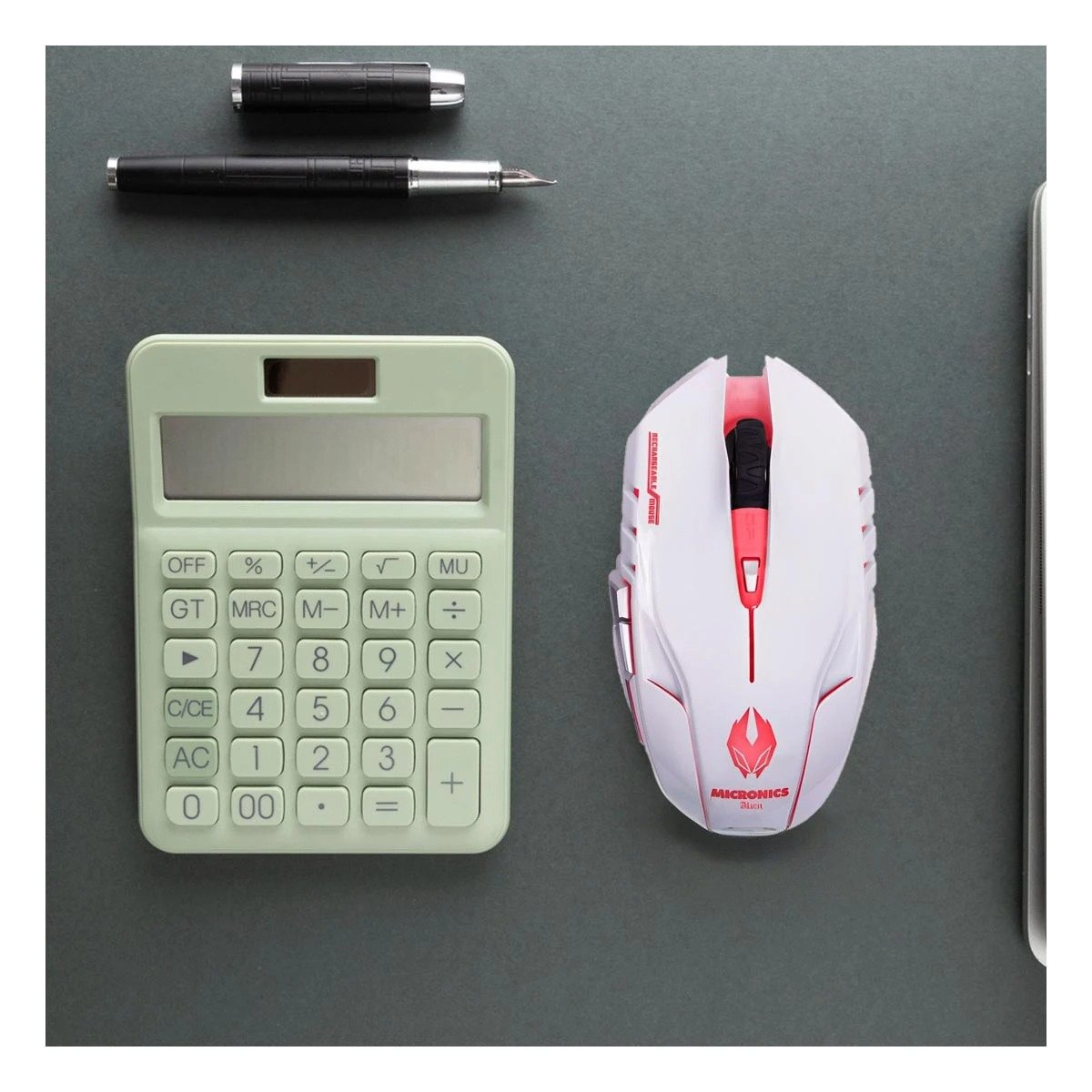 MOUSE GAMER INALÁMBRICO RYBIU M834 BLANCO SCROLL SUAVE Y RECEPTOR + REGALO STICKERS - 5