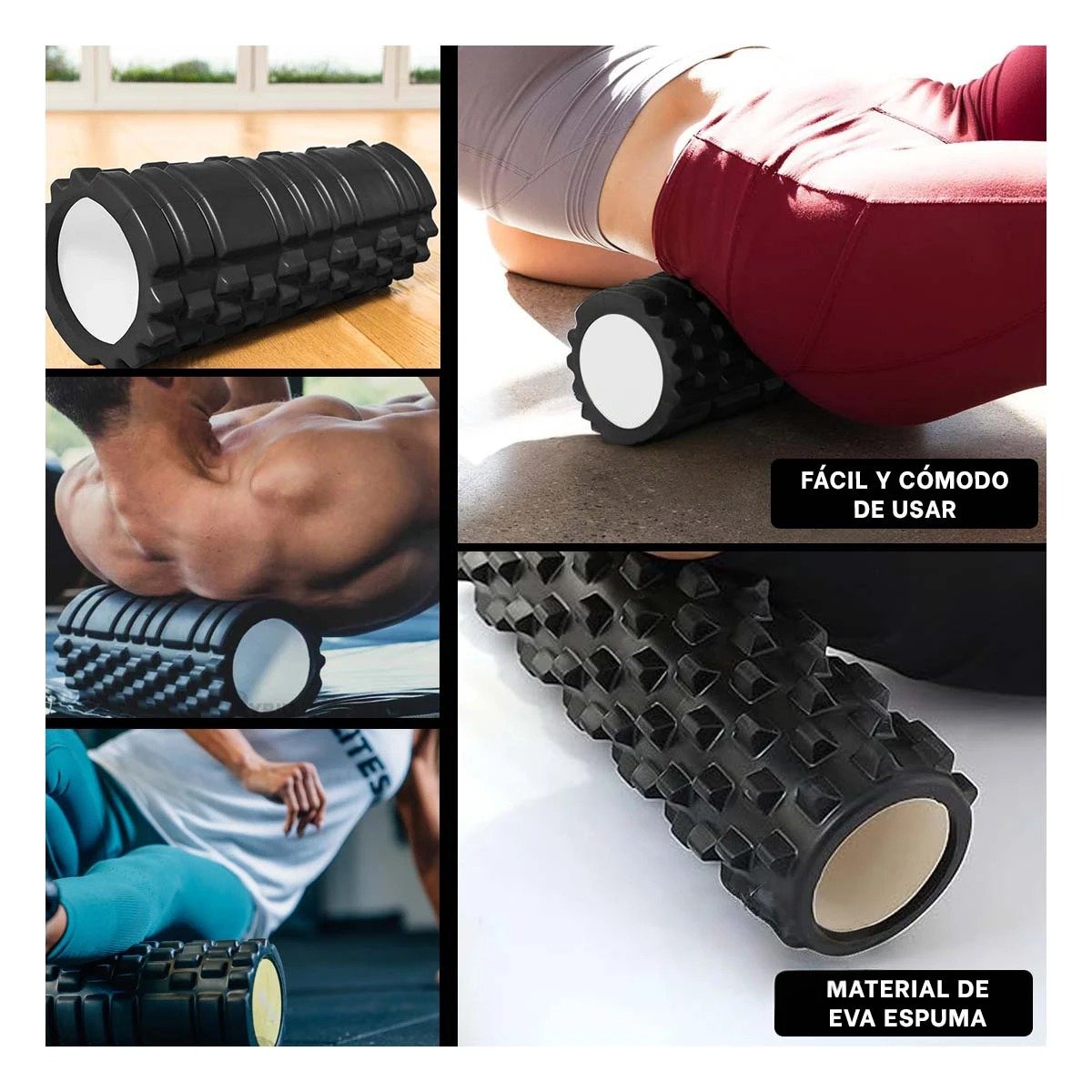 MASAJEADOR RYBIU DE30648 LARGO 33CM GIMNASIO NEGRO + POST-IT ADHESIVOS - 1