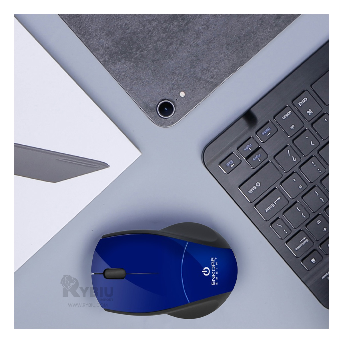 MOUSE RYBIU RESISTENTE Y PRÁCTICO LAPTOP EN AZUL + AGENDITA TE29206 - 2