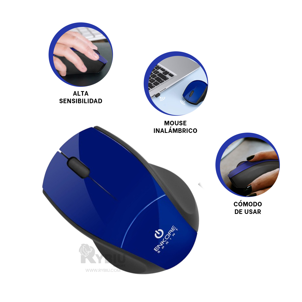 MOUSE RYBIU RESISTENTE Y PRÁCTICO LAPTOP EN AZUL + AGENDITA TE29206 - 3