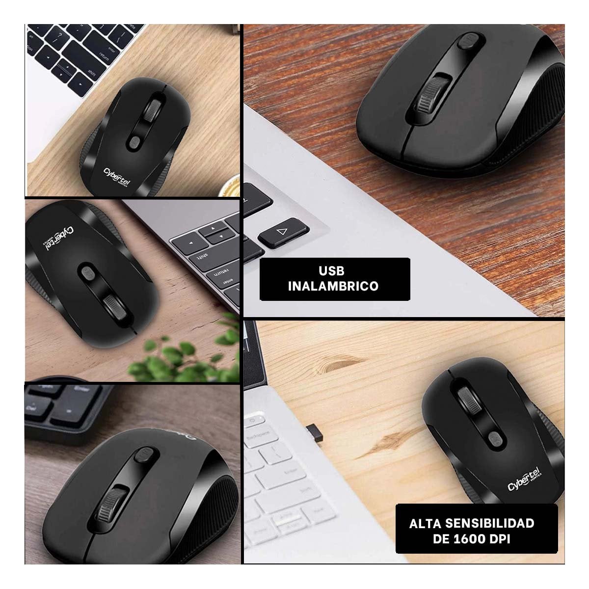 CURSOR INALÁMBRICO RYBIU ELEGANTE M207 EN COLOR NEGRO + POST-IT ADHESIVOS - 5