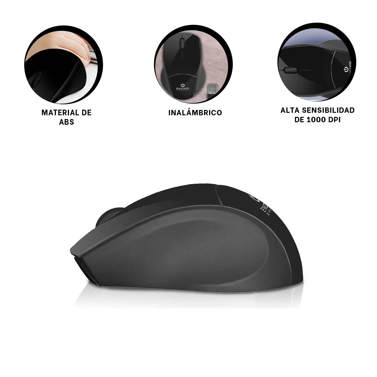 MOUSE INALÁMBRICO RYBIU OPTIMO E MODELO ENKORE EKM200 SPRINT NEGRO - 3