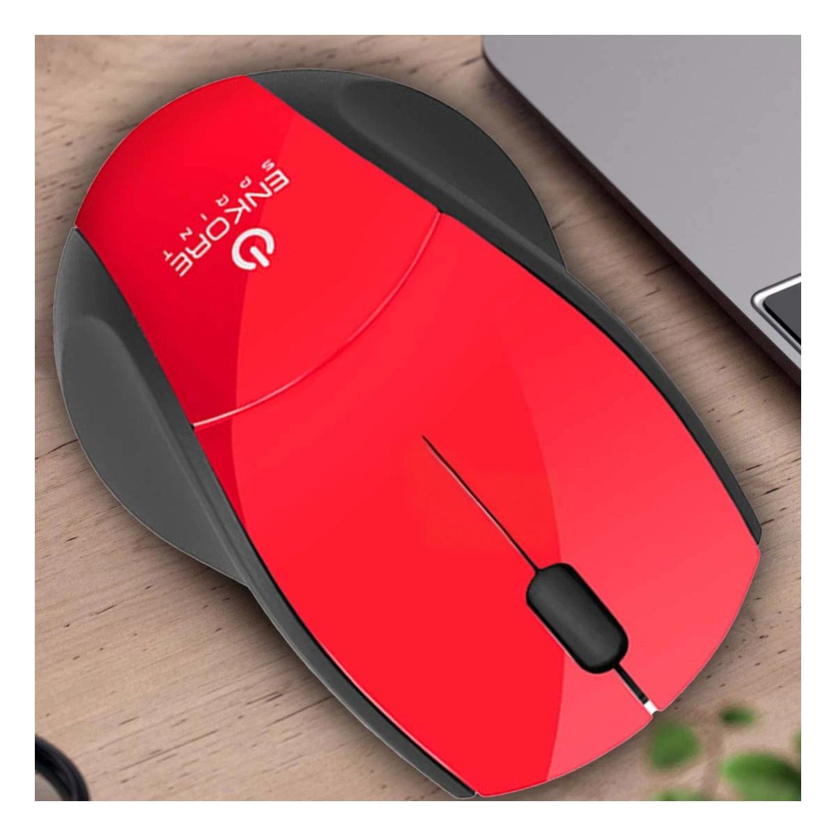 CURSOR INALÁMBRICO RYBIU ELEGANTE EKM200 EN COLOR ROJO + POST-IT ADHESIVOS - 2