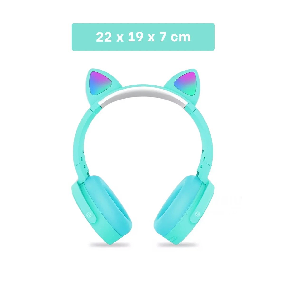AUDÍFONOS RYBIU INALÁMBRICO TE29202 ESTILIZADOS EN COLOR VERDE AGUA + REGALO STICKERS - 4