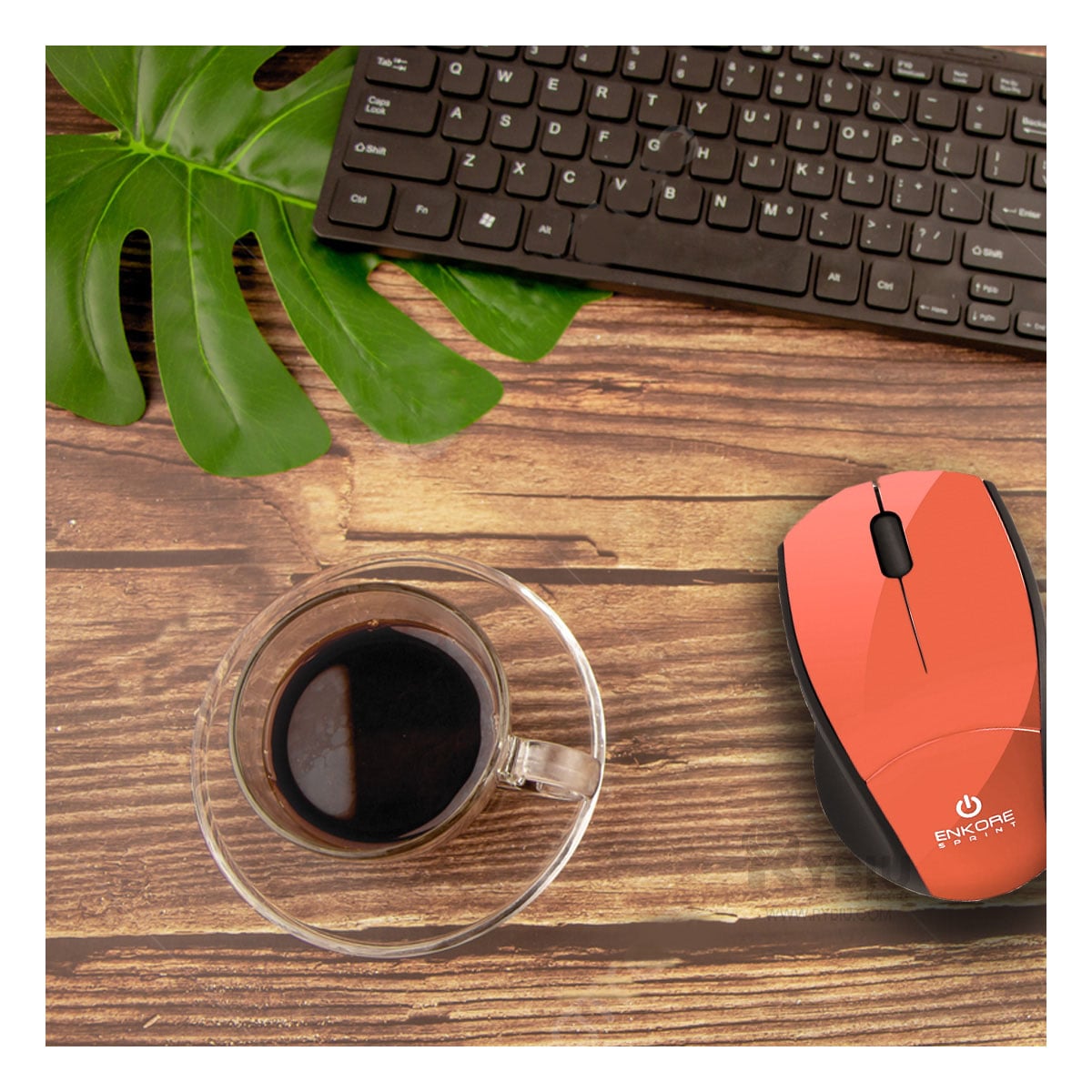 MOUSE INALÁMBRICO RYBIU COMPACTO M312 EN COLOR ROJO + REGALO AGENDITA - 1