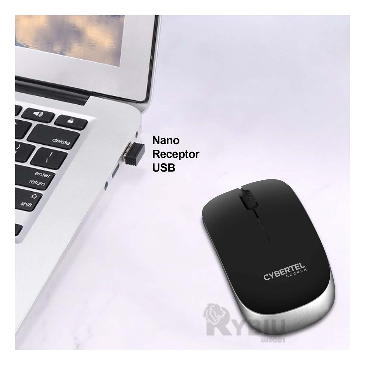MOUSE INALÁMBRICO RYBIU COMPACTO M302W EN COLOR NEGRO + REGALO AGENDITA - 1