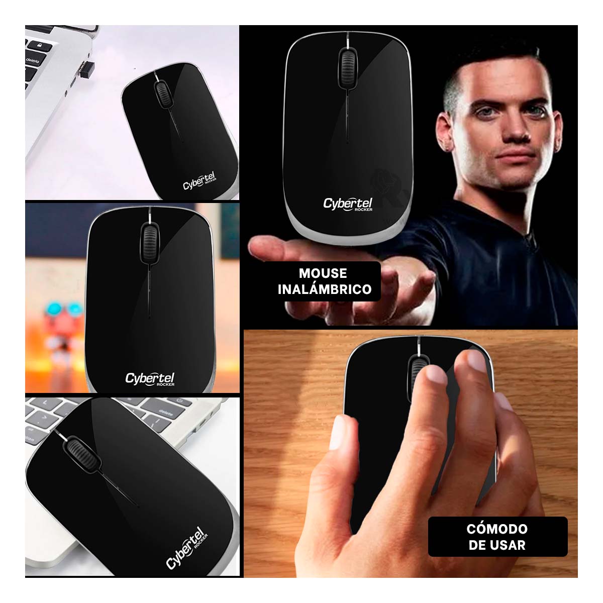 MOUSE INALÁMBRICO RYBIU COMPACTO M302W EN COLOR NEGRO + REGALO AGENDITA - 4