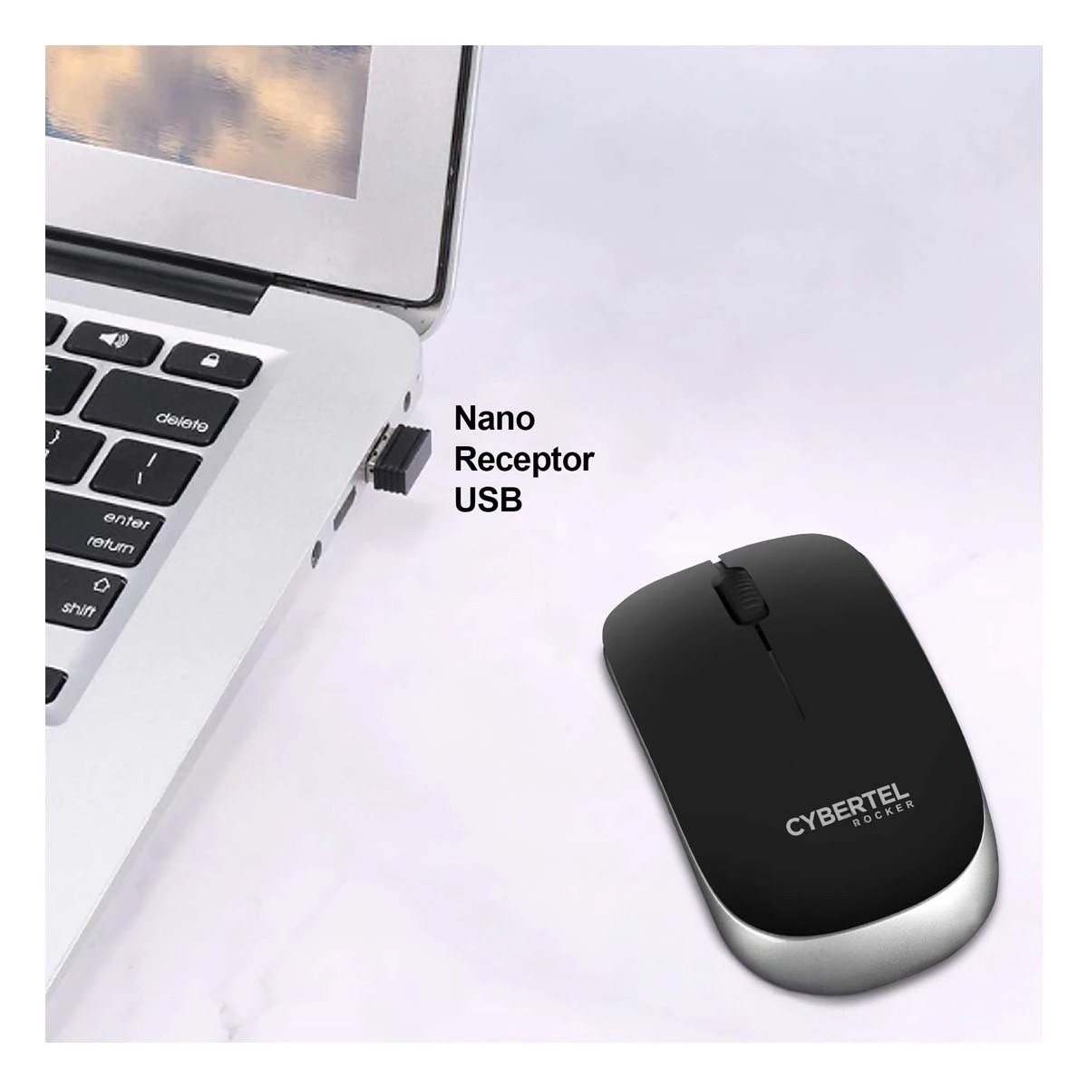 MOUSE INALÁMBRICO RYBIU NAVEGACION CYB M302W ROCKER EN COLOR NEGRO - 2