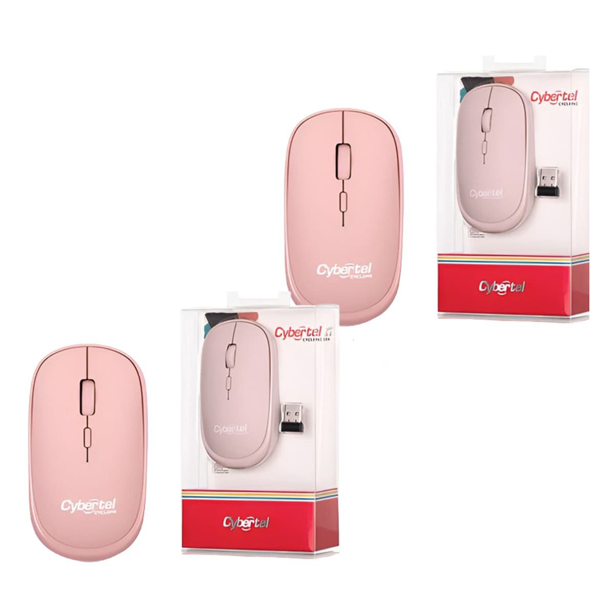 MOUSE INALÁMBRICO RYBIU PC M500-3M ROSADO + REGALO STICKERS - 3