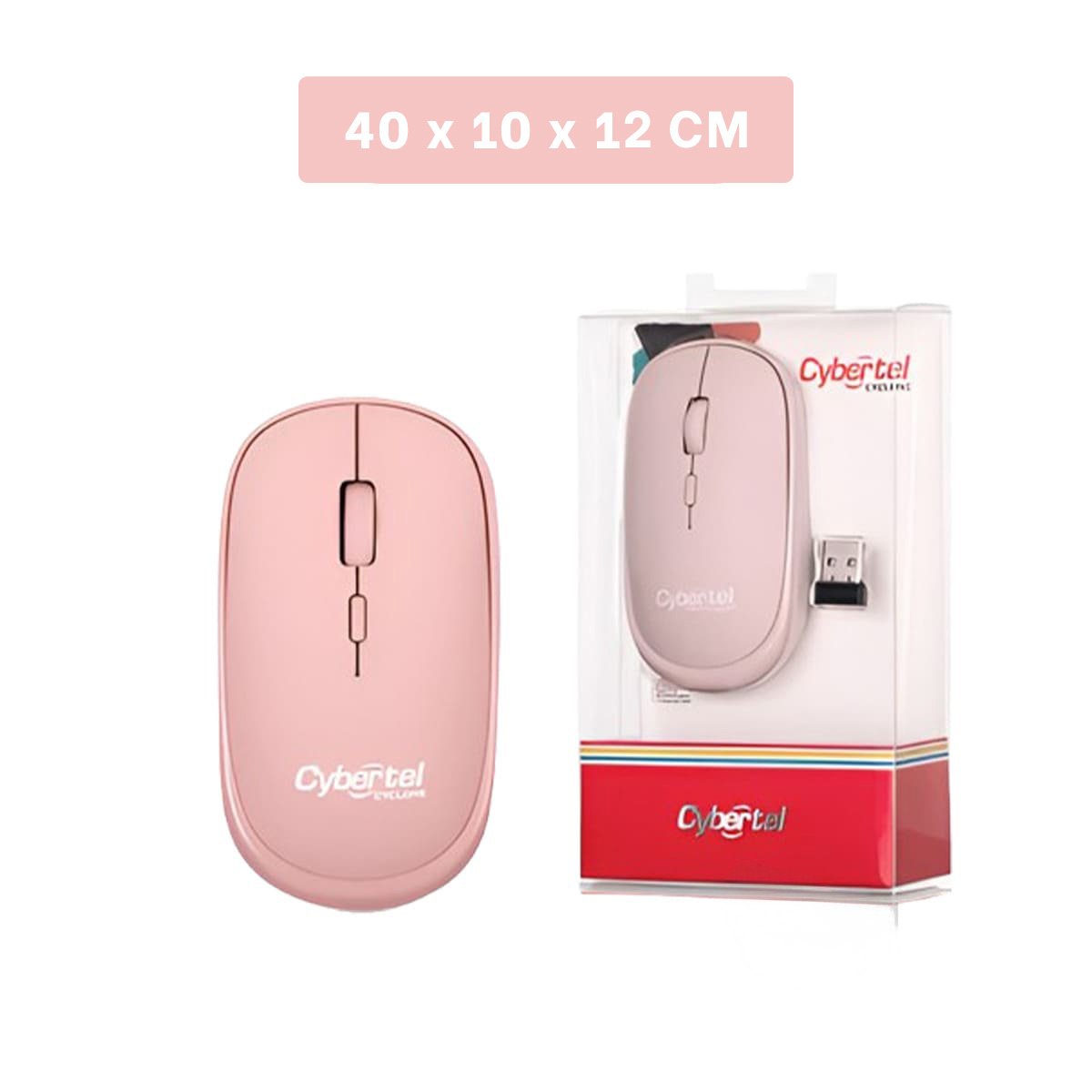 MOUSE INALÁMBRICO RYBIU PC M500-3M ROSADO + REGALO STICKERS - 4