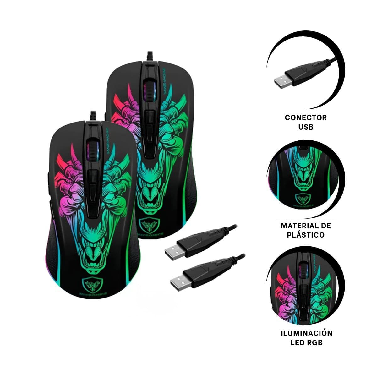 MOUSE RYBIU NAVEGACION MIC M816 INFERNO EN COLOR NEGRO - 3