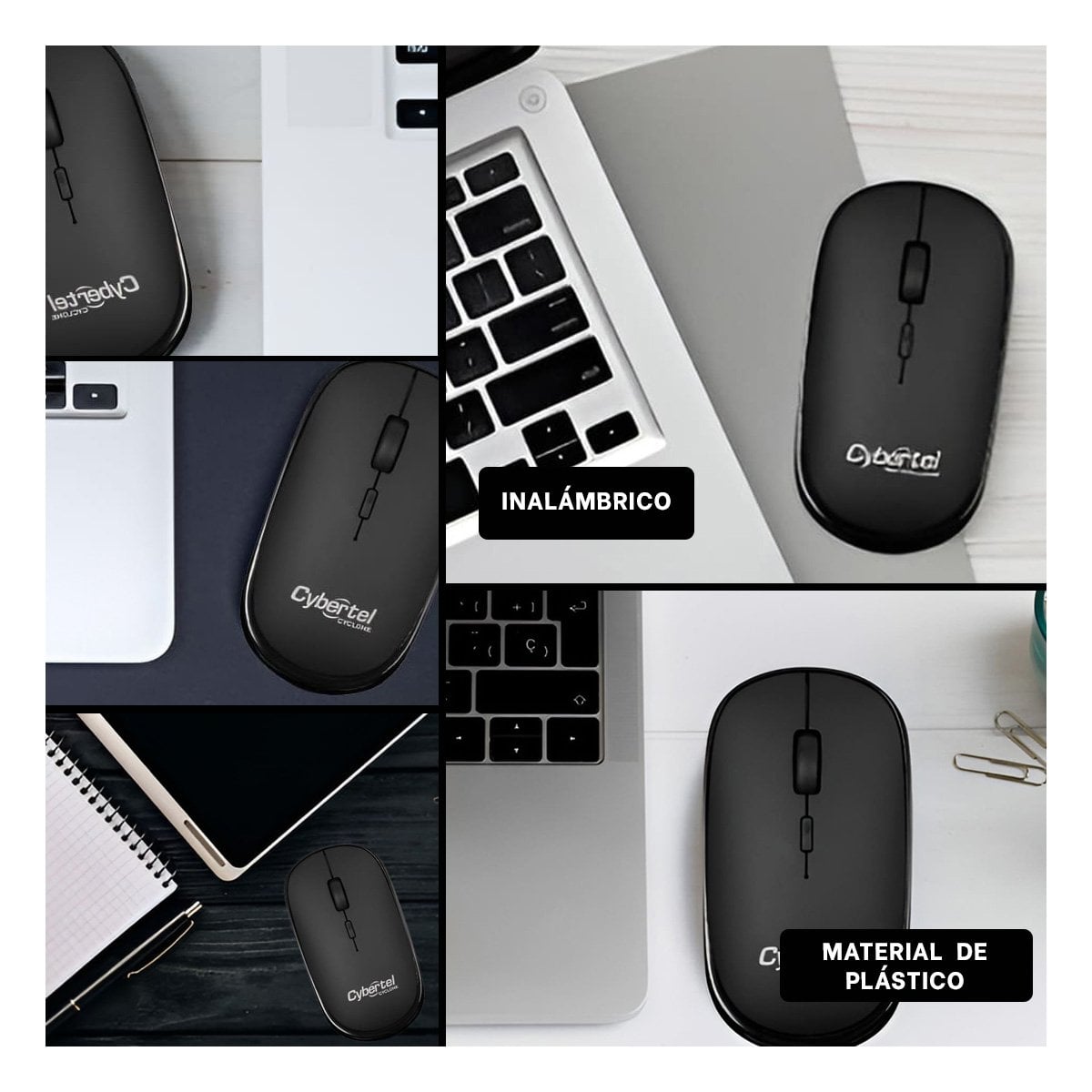 MOUSE INALÁMBRICO RYBIU NAVEGACION CYB M500-3M ROCKER EN COLOR NEGRO - 5