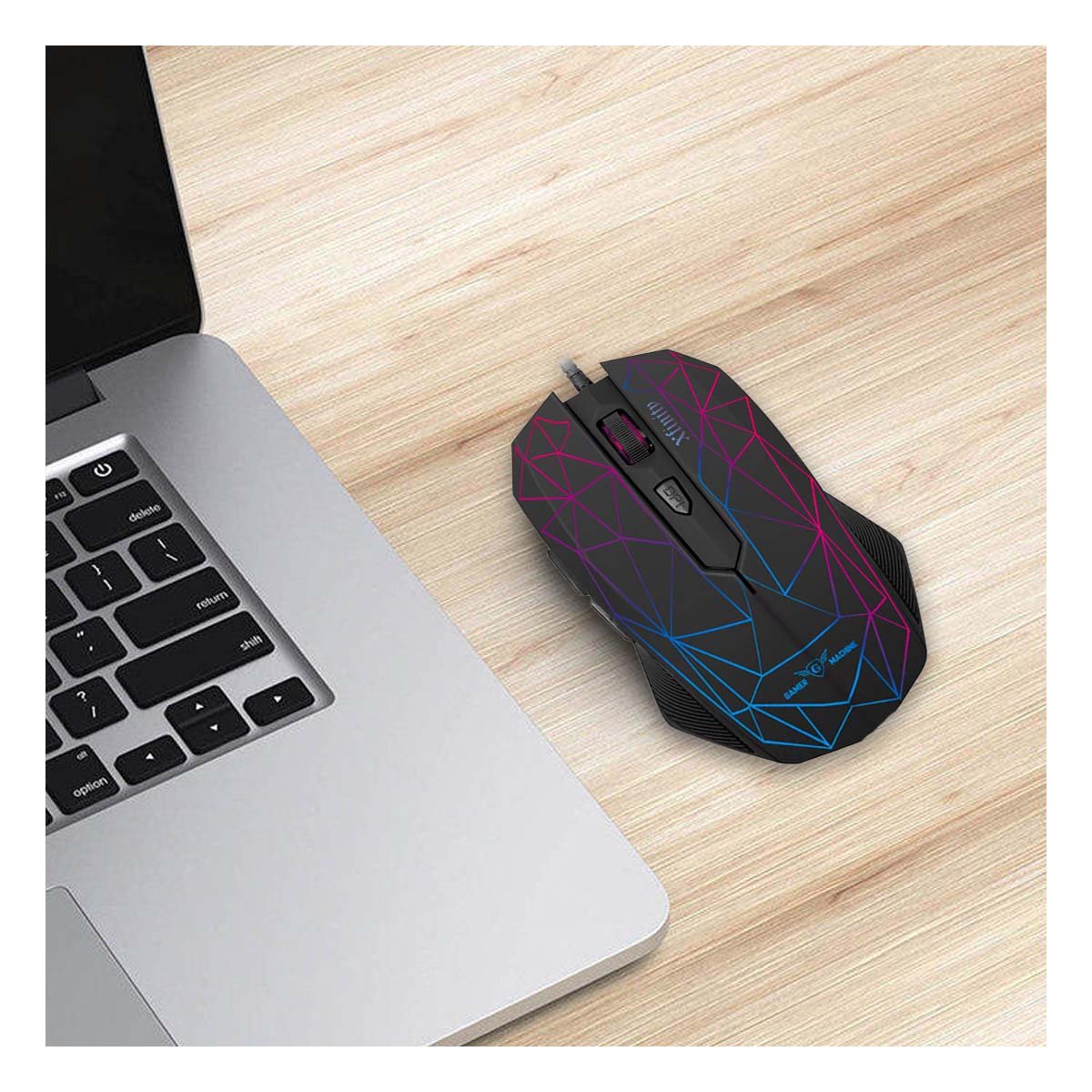 MOUSE RYBIU ERGONÓMICO MIC M809 COLOR NEGRO + PAPEL REGALO - 2