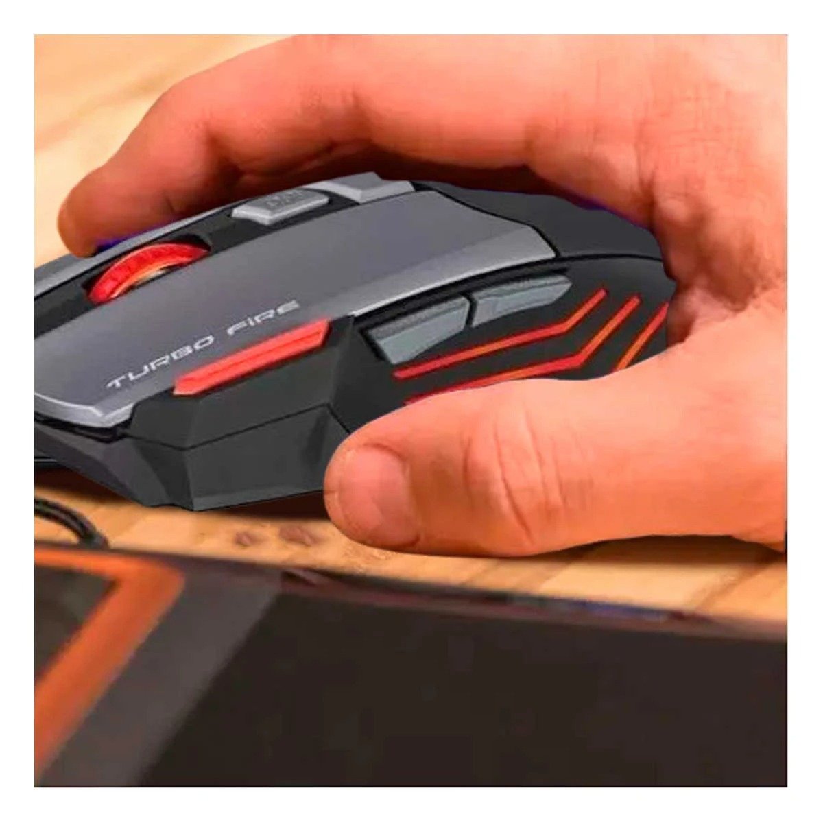MOUSE INALÁMBRICO RYBIU LAPTOP CON LED MULTICOLOR 4 COLORES NEGRO MIC M811 - 2