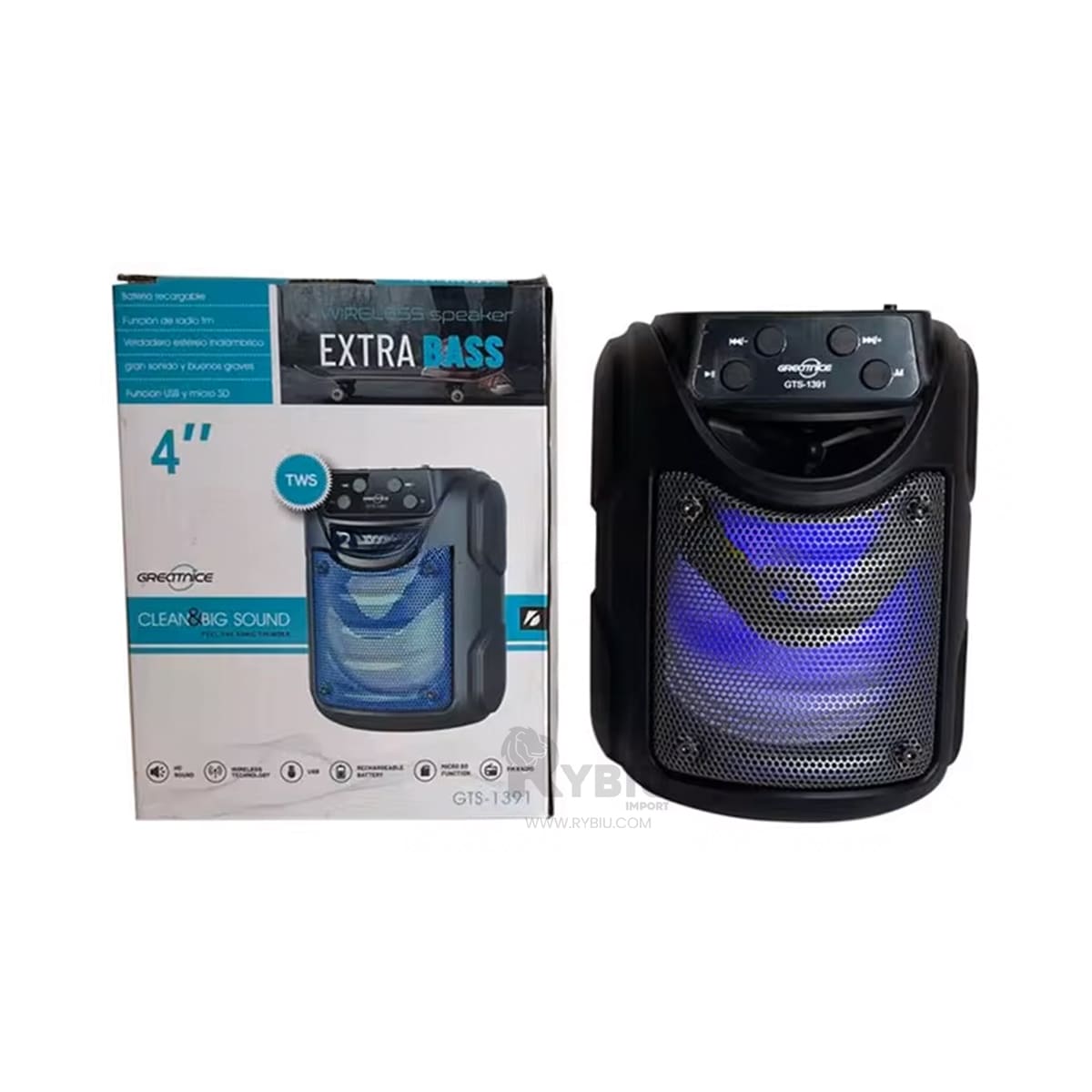 PARLANTE RYBIU GTS-1391 BATERIA 500MAH TONO NEGRO + REGALO AGENDITA - 4