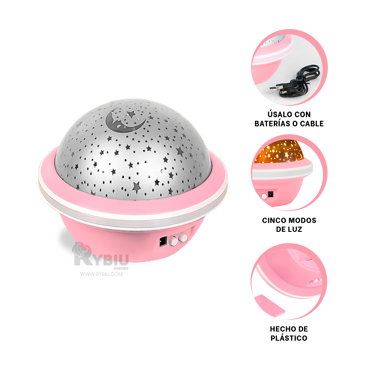 REFLECTOR RYBIU TE30259 ADAPTABLE Y ESTETICO EN ROSADO + REGALO AGENDITA - 3