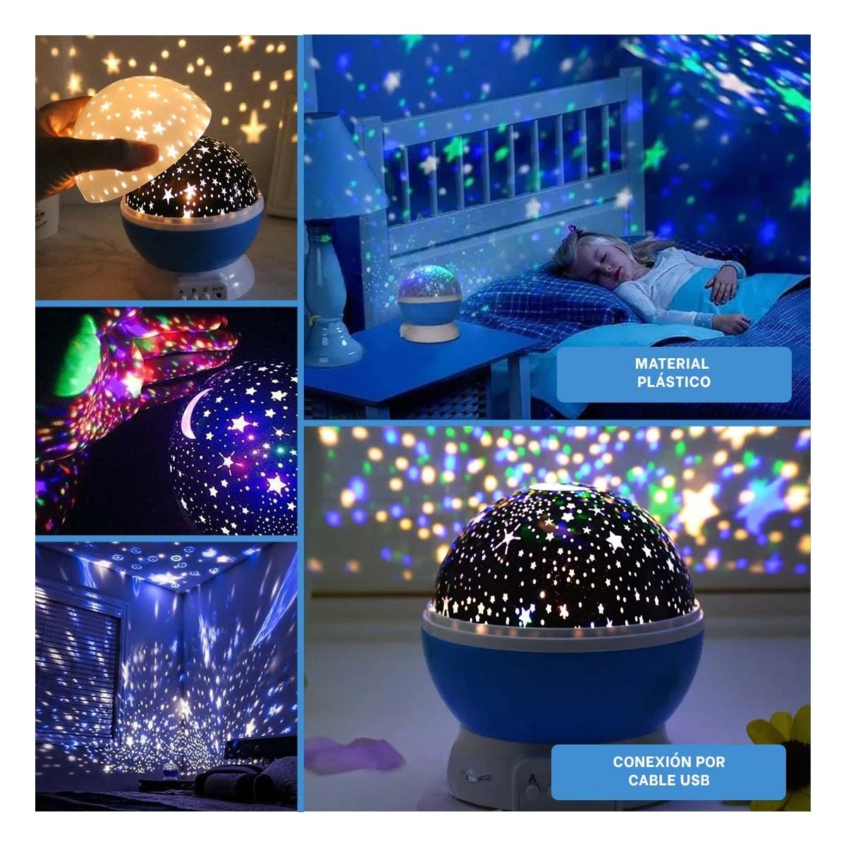 LUMINARIA RYBIU TE30255 DE PLASTICO DE GALAXIA CELESTE + POST-IT ADHESIVOS - 1