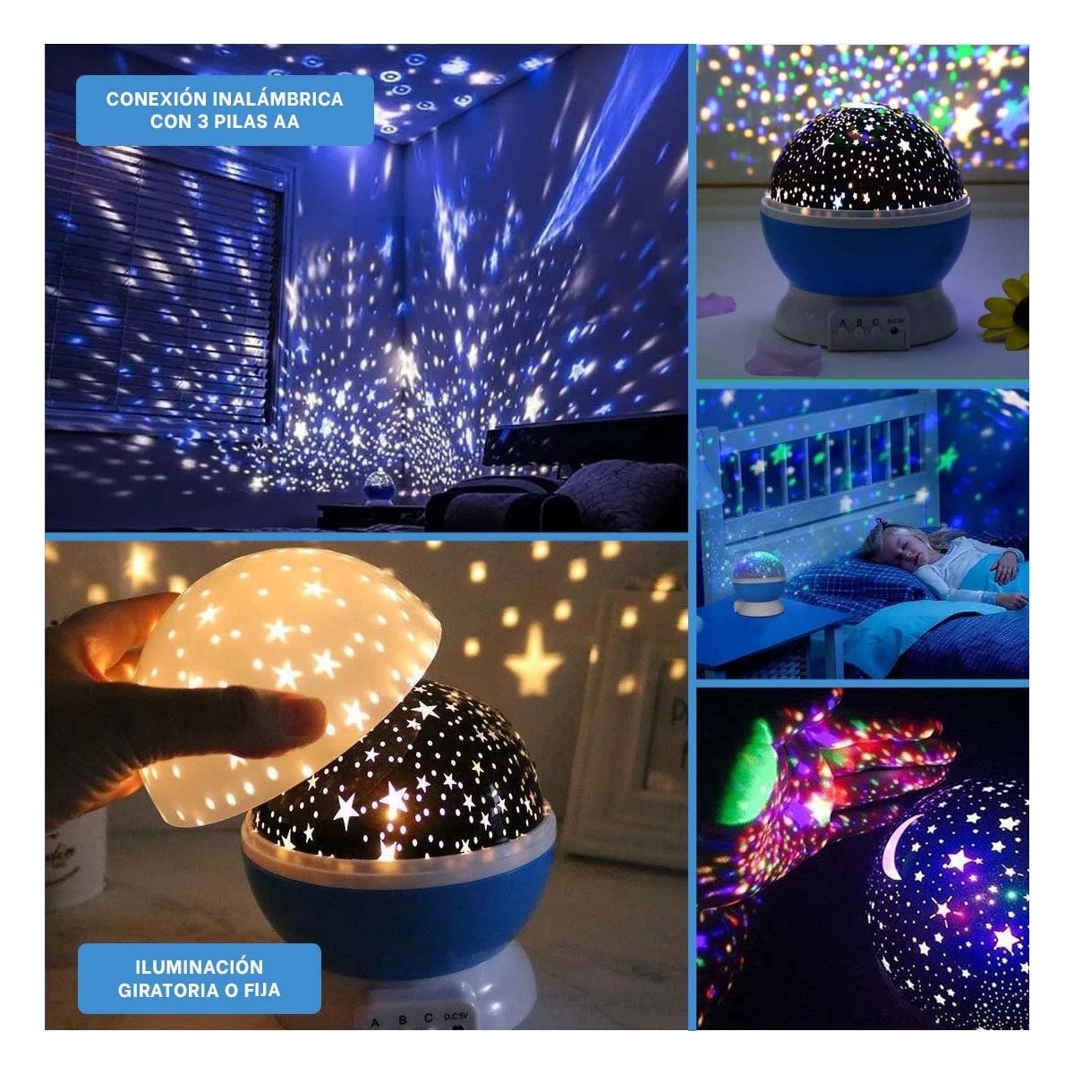 LUMINARIA RYBIU TE30255 DE PLASTICO DE GALAXIA CELESTE + POST-IT ADHESIVOS - 5