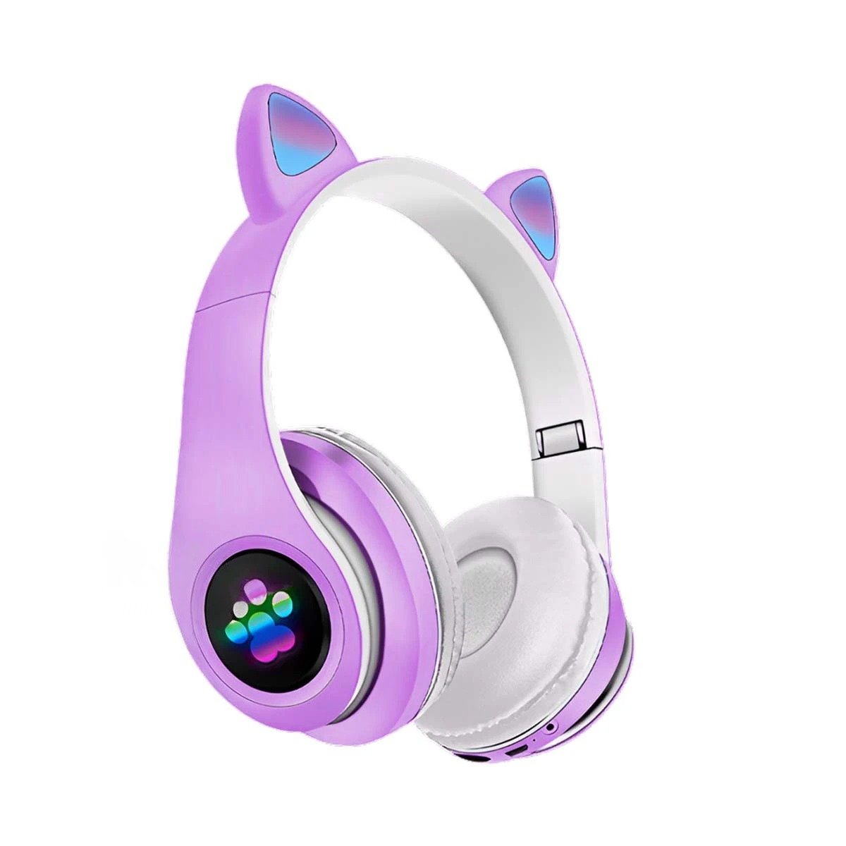AUDÍFONOS RYBIU TE31552 GATO TONO MORADO + PAPEL REGALO - 1
