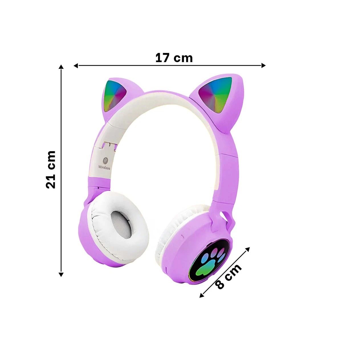 AUDÍFONOS RYBIU TE31552 GATO TONO MORADO + PAPEL REGALO - 4