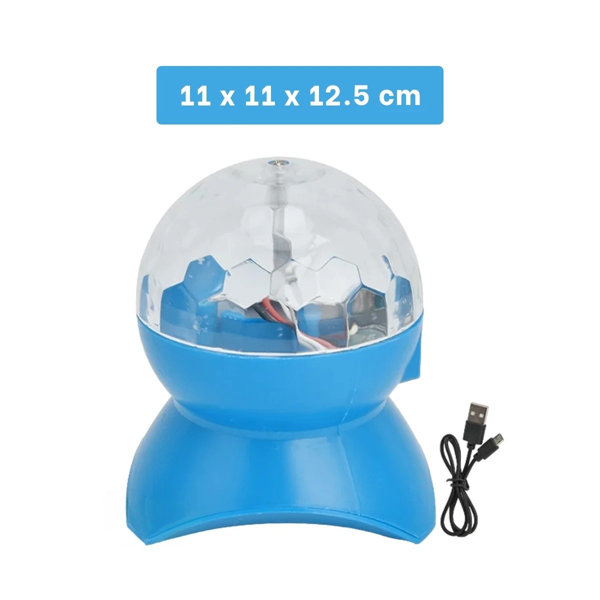 BOCINA PROYECTOR BLUETOOTH RYBIU TE30274 REFLECTOR MODERNO BRILLANTE DISCOTECA COLOR CELESTE - 4