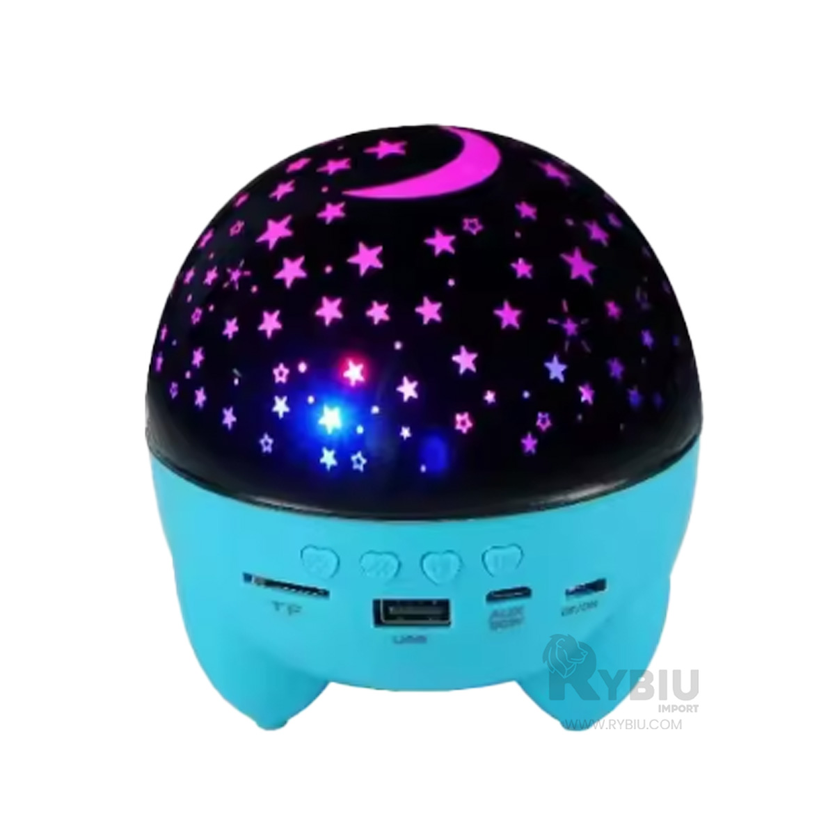 BOCINA PROYECTOR BLUETOOTH RYBIU TE30272 LUMINADOR LUCES MODERNA CELESTE + POST-IT ADHESIVOS - 2