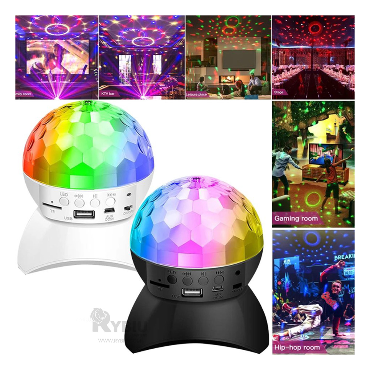 BOCINA PROYECTOR BLUETOOTH RYBIU TE30276 REFLECTOR DIVERTIDO UTIL TONO + REGALO AGENDITA - 1