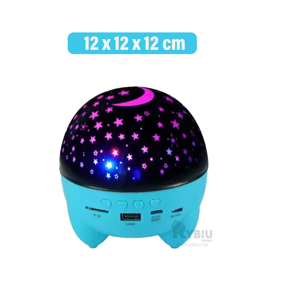 BOCINA PROYECTOR BLUETOOTH RYBIU TE30272 ADAPTABLE PRACTICO CELESTE + REGALO AGENDITA - 5