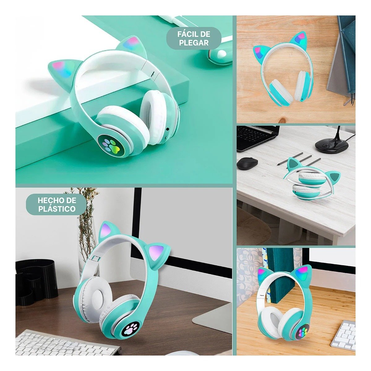 OREJERAS RYBIU TE31557 PORTATIL EN GATO COLOR VERDE + POST-IT ADHESIVOS - 1