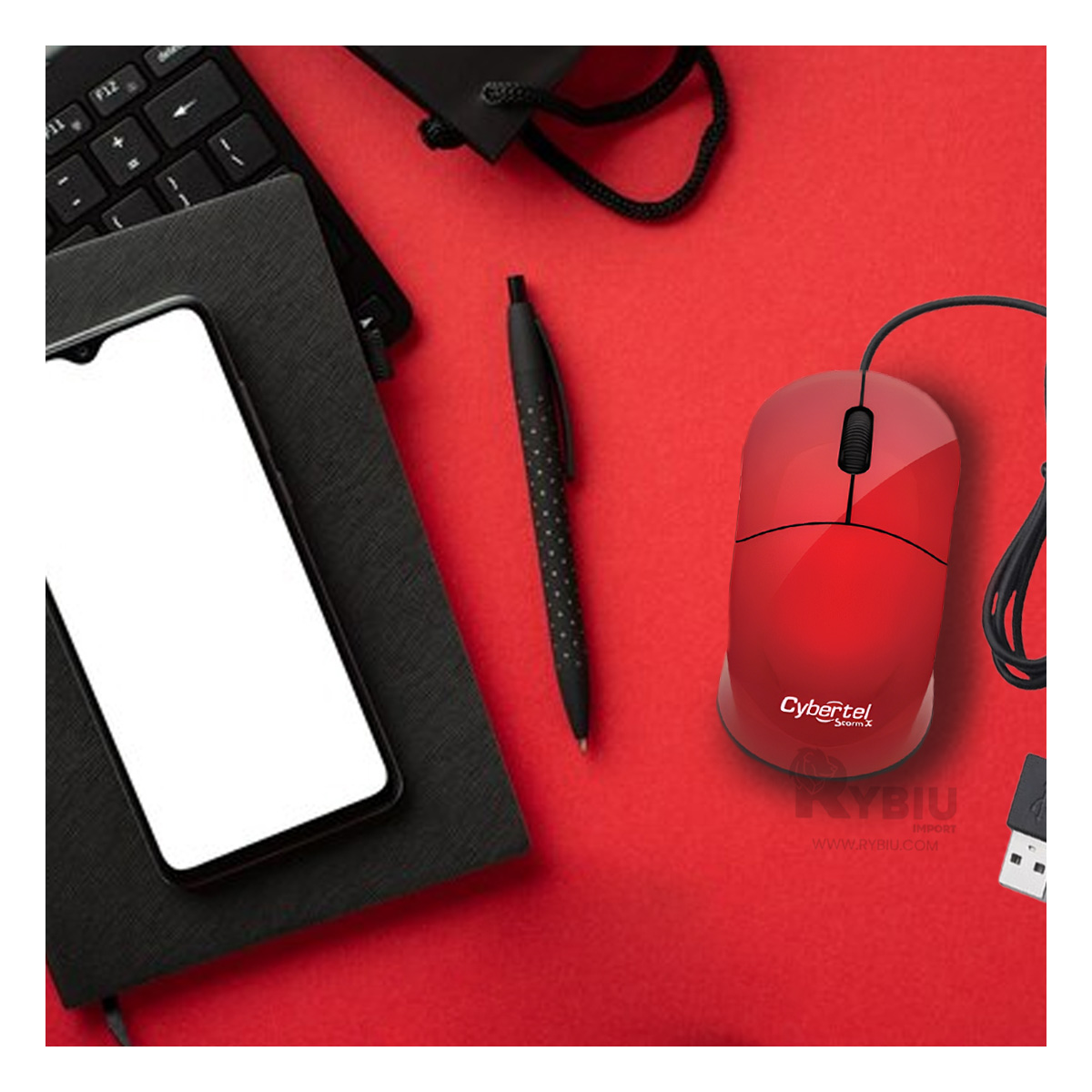 MOUSE RYBIU MINIMALISTA Y PRÁCTICO STORM X ROJO + REGALO AGENDITA TE31590 - 4
