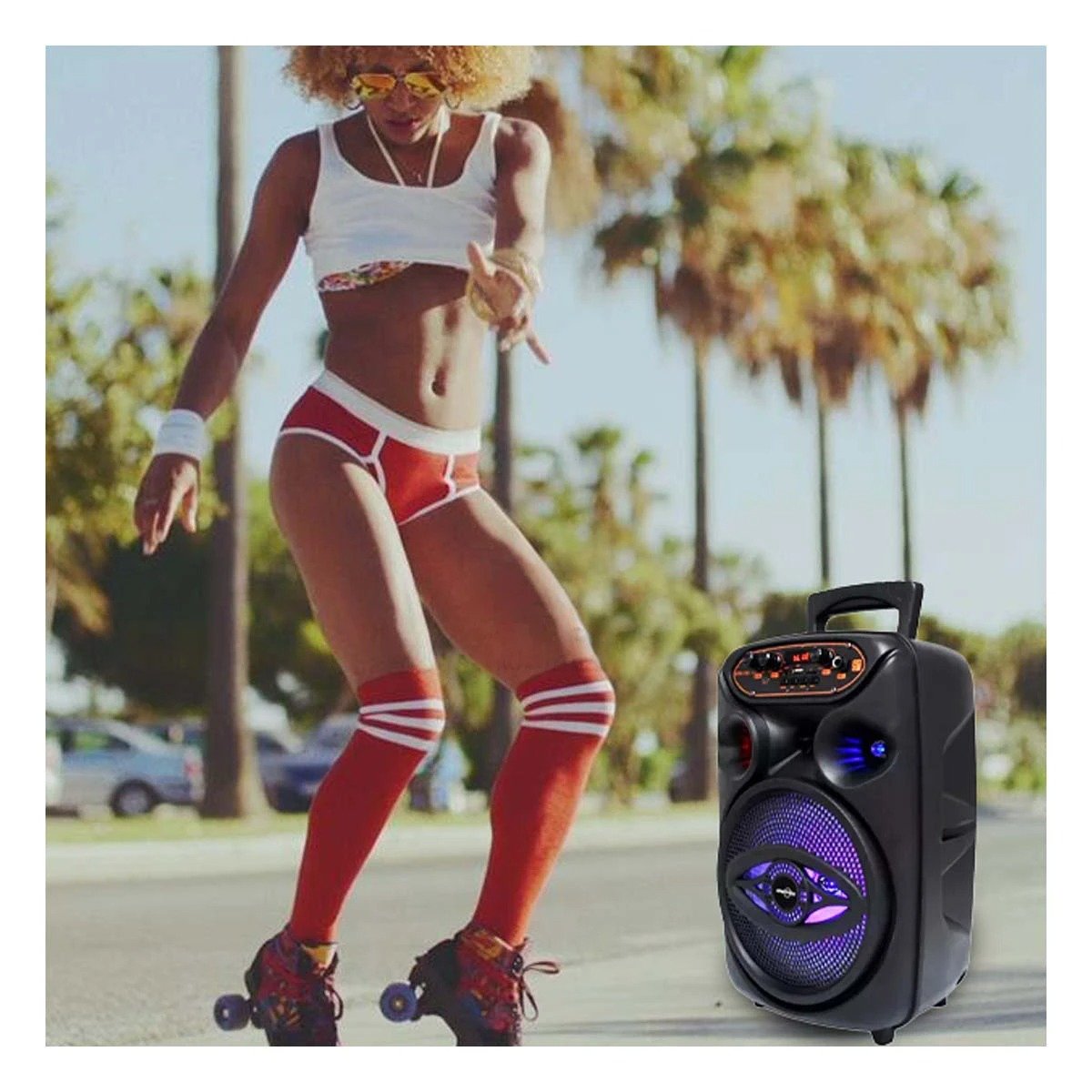PARLANTE BLUETOOTH RYBIU GTS-1700 FUNCIONAL COMPACTO COLOR NEGRO + REGALO STICKERS - 5