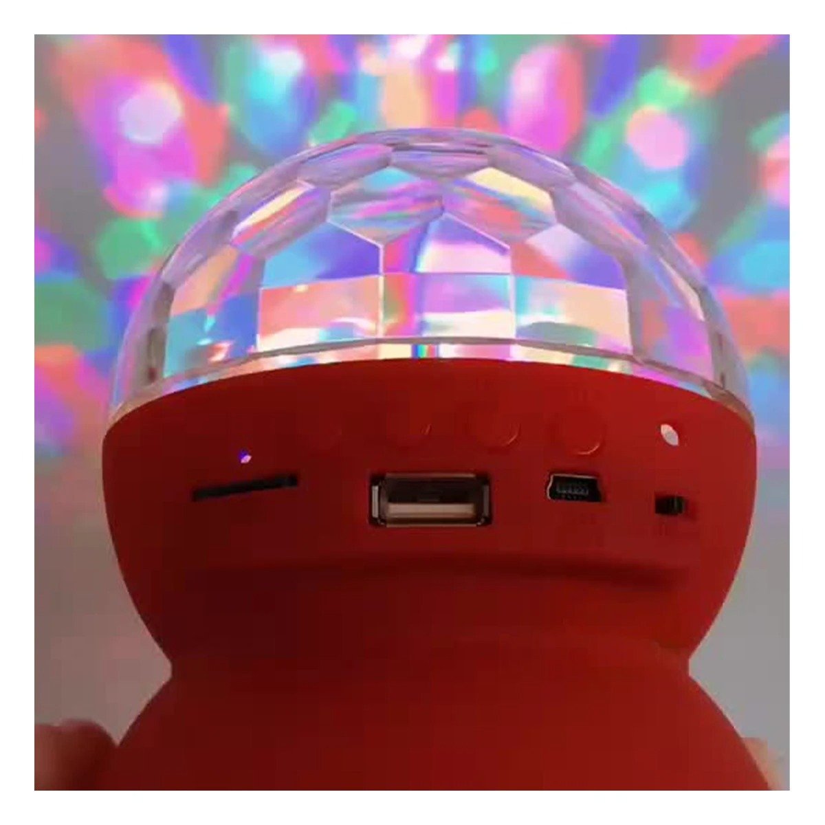 BOCINA PROYECTOR BLUETOOTH RYBIU TE30277 LUMINADOR LUCES MODERNA ROJO + POST-IT ADHESIVOS - 2